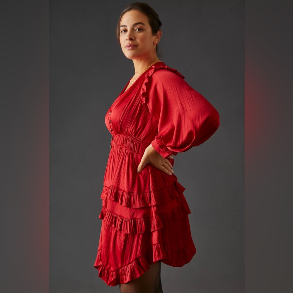 Tiered Ruffled Mini Dress - Picture 7 of 16